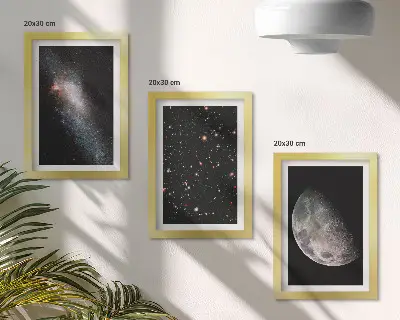 Zidna galerija slika sa motivom svemirske galaksije sa zvijezdama i punim mjesecom