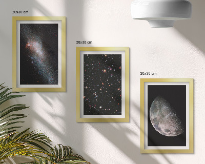 Zidna galerija slika Zvijezde svemirske galaksije i pun mjesec