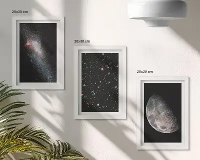 Zidna galerija slika sa motivom svemirske galaksije sa zvijezdama i punim mjesecom