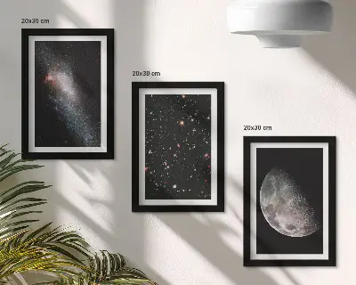 Zidna galerija slika sa motivom svemirske galaksije sa zvijezdama i punim mjesecom