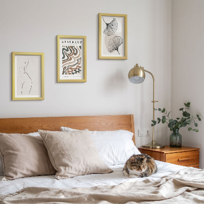 Komplet slika u okviru Apstraktni poster ženstvenih oblika lišća u boho stilu