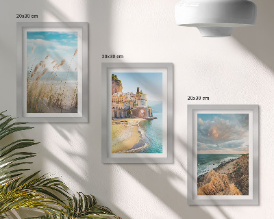 Komplet slika u okviru Primorski krajolici s plažom, gradom i liticama