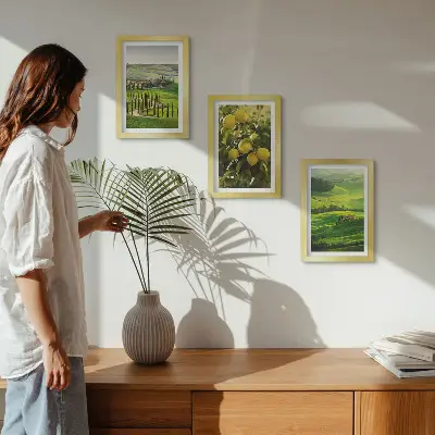 Zidna galerija slika talijanski krajolici s citrusima i zelenim brdima