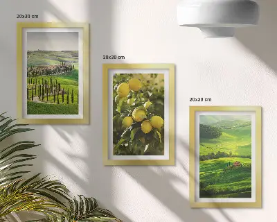 Zidna galerija slika talijanski krajolici s citrusima i zelenim brdima