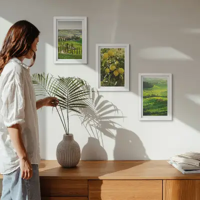 Zidna galerija slika talijanski krajolici s citrusima i zelenim brdima