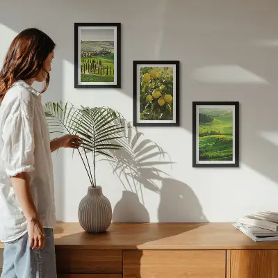Zidna galerija slika talijanski krajolici s citrusima i zelenim brdima
