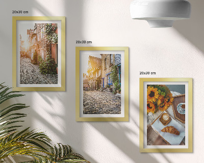 Zidna galerija slika Šarmantne ulice s kavom i suncokretima