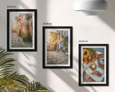 Zidna galerija slika Šarmantne ulice s kavom i suncokretima