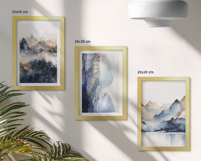 Zidna galerija slika Planinski krajolici s plavim i sivim tonovima