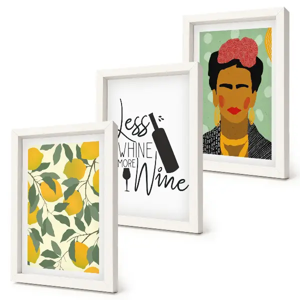 Zidna galerija slika slogan Lemons s vinskim portretom Fride Kahlo
