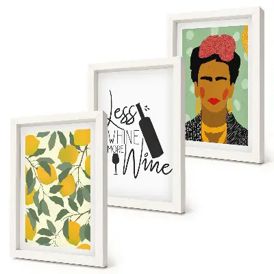 Zidna galerija slika slogan Lemons s vinskim portretom Fride Kahlo
