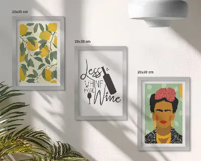 Zidna galerija slika slogan Lemons s vinskim portretom Fride Kahlo