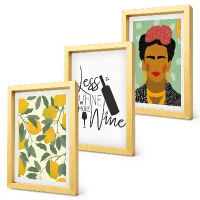 Zidna galerija slika slogan Lemons s vinskim portretom Fride Kahlo
