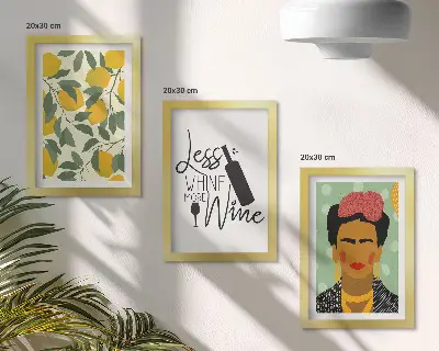 Zidna galerija slika slogan Lemons s vinskim portretom Fride Kahlo