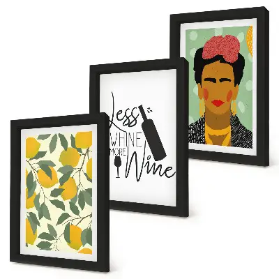 Zidna galerija slika slogan Lemons s vinskim portretom Fride Kahlo