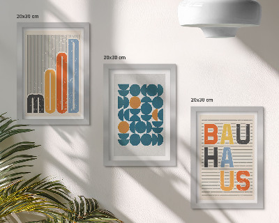 Set 3 slike u okviru Plakati s geometrijskim uzorcima u Bauhaus stilu