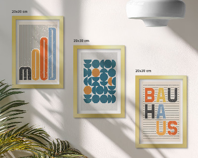 Set 3 slike u okviru Plakati s geometrijskim uzorcima u Bauhaus stilu