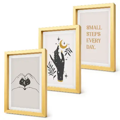 Set od 3 slike u okviru minimalističke ilustracije s boho tekstom