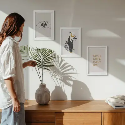 Set od 3 slike u okviru minimalističke ilustracije s boho tekstom