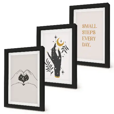 Set od 3 slike u okviru minimalističke ilustracije s boho tekstom