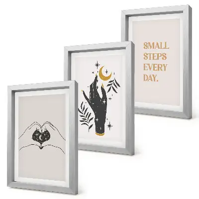Set od 3 slike u okviru minimalističke ilustracije s boho tekstom