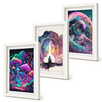 Set 3 slike u okviru Šarene ilustracije u stilu fantasy arta