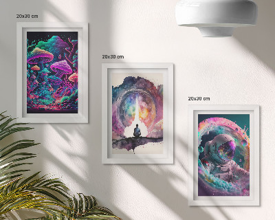 Set 3 slike u okviru Šarene ilustracije u stilu fantasy arta