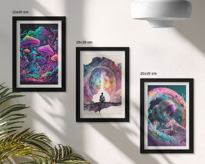 Set 3 slike u okviru Šarene ilustracije u stilu fantasy arta