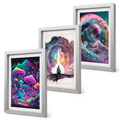 Set 3 slike u okviru Šarene ilustracije u stilu fantasy arta