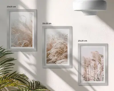 Komplet slika u okviru polja trave u nježnim nijansama smeđe i bež boje
