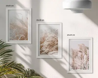 Komplet slika u okviru polja trave u nježnim nijansama smeđe i bež boje