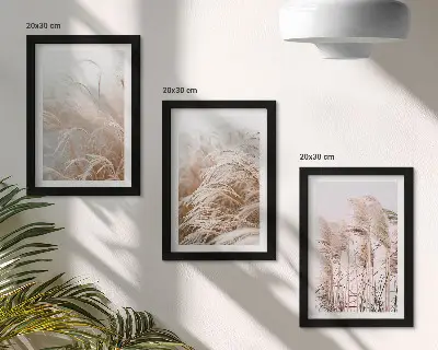 Komplet slika u okviru polja trave u nježnim nijansama smeđe i bež boje
