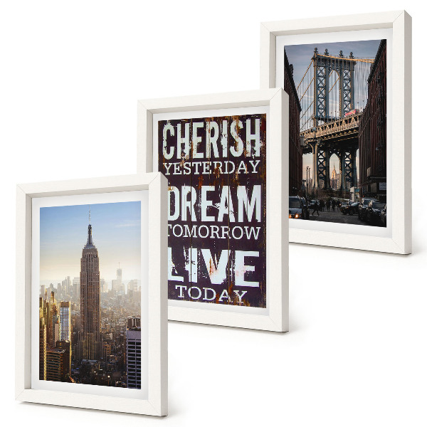 Set 3 slike u okviru Krajolici New Yorka s inspirativnim citatom