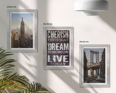 Set 3 slike u okviru Krajolici New Yorka s inspirativnim citatom