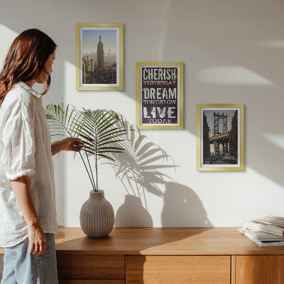 Set 3 slike u okviru Krajolici New Yorka s inspirativnim citatom