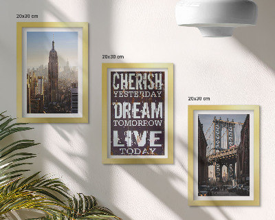 Set 3 slike u okviru Krajolici New Yorka s inspirativnim citatom