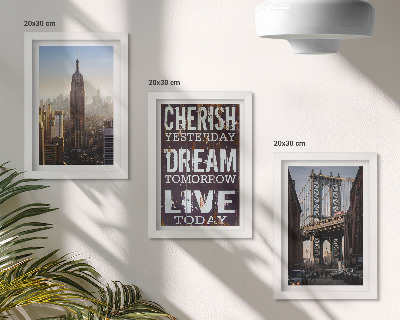 Set 3 slike u okviru Krajolici New Yorka s inspirativnim citatom