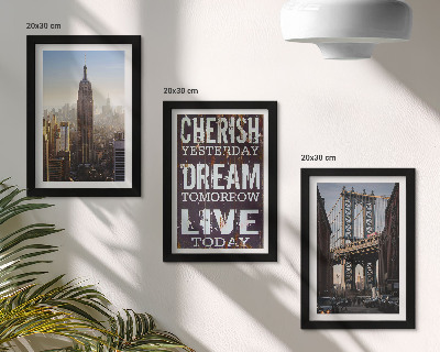 Set 3 slike u okviru Krajolici New Yorka s inspirativnim citatom
