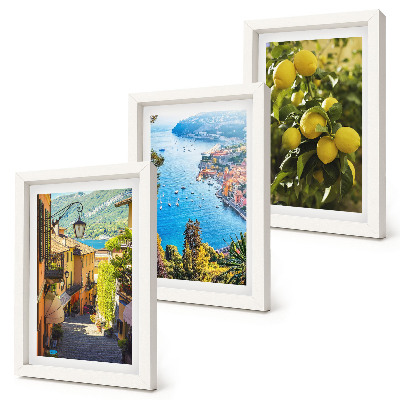 Zidna galerija slika Slikovite primorske ulice s pogledom na more i limune