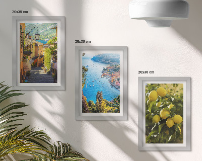 Zidna galerija slika Slikovite primorske ulice s pogledom na more i limune