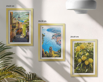 Zidna galerija slika Slikovite primorske ulice s pogledom na more i limune