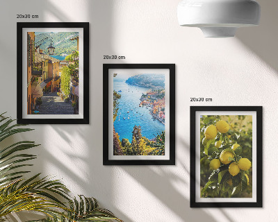 Zidna galerija slika Slikovite primorske ulice s pogledom na more i limune