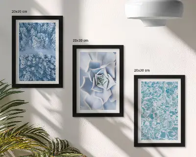 Zidna galerija slika zimska šuma s plavim cvijetom i vodenom površinom