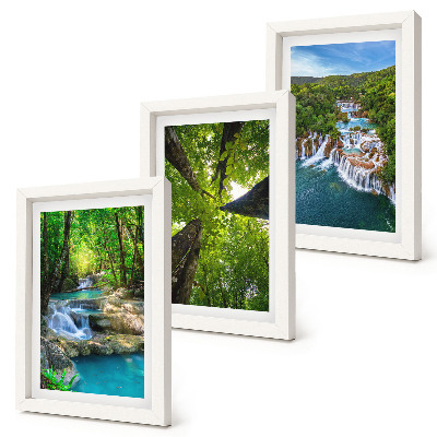 Zidna galerija slika Slapovi u zelenoj šumi s kristalno čistom vodom