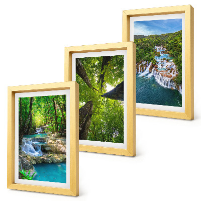 Zidna galerija slika Slapovi u zelenoj šumi s kristalno čistom vodom