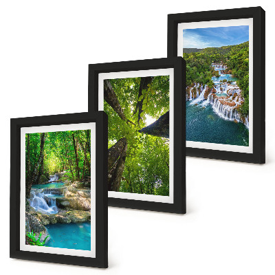 Zidna galerija slika Slapovi u zelenoj šumi s kristalno čistom vodom