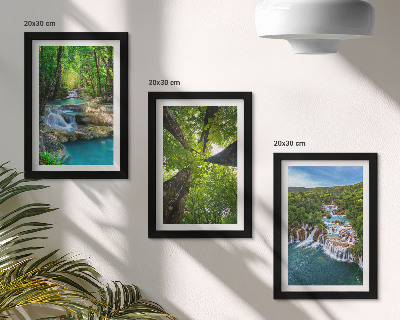 Zidna galerija slika Slapovi u zelenoj šumi s kristalno čistom vodom