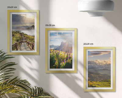 Zidna galerija slika Planinski krajolici s cvijećem, nebom i stazom