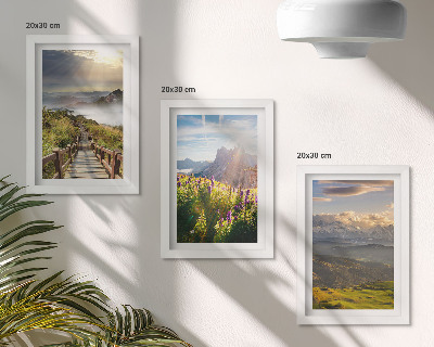 Zidna galerija slika Planinski krajolici s cvijećem, nebom i stazom