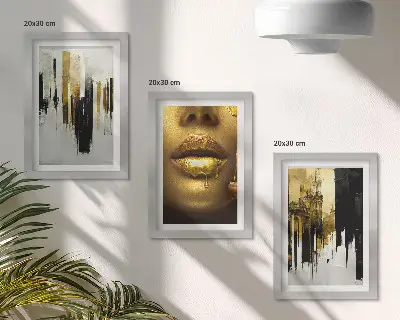 Zidna galerija slika apstraktni motiv i portret žene